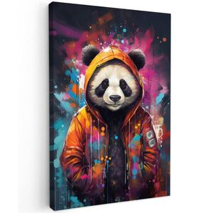 MuchoWow OBRAZ NA PLÁTNĚ Panda - Bunda - Graffiti - Oranžová 20x30 cm obraz