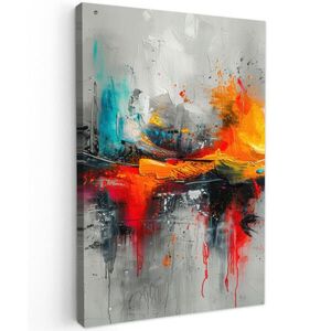 MuchoWow OBRAZ NA PLÁTNĚ Moderní umění - Oranžová - Šedá - Abstraktní 40x60 cm obraz