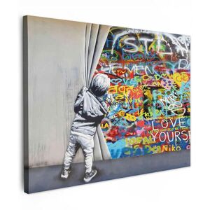 MuchoWow OBRAZ NA PLÁTNĚ Graffiti - Chlapec - Ilussie - Street art 40x30 cm obraz
