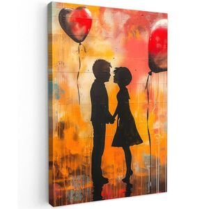 MuchoWow OBRAZ NA PLÁTNĚ Street art - Láska - Graffiti - Umění - Banksy 60x90 cm obraz