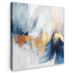 MuchoWow OBRAZ NA PLÁTNĚ Zlatá - modrá - akvarel - umění - moderní 20x20 cm obraz