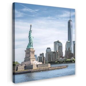 MuchoWow OBRAZ NA PLÁTNĚ New York - Socha Svobody - Voda 50x50 cm obraz