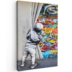 MuchoWow OBRAZ NA PLÁTNĚ Graffiti - Chlapec - Ilussie - Street art 60x90 cm obraz