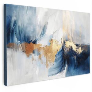 MuchoWow OBRAZ NA PLÁTNĚ Zlatá - modrá - akvarel - umění - moderní 120x80 cm obraz