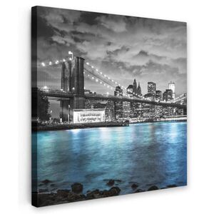 MuchoWow OBRAZ NA PLÁTNĚ New York - panorama - město - modrá 50x50 cm obraz