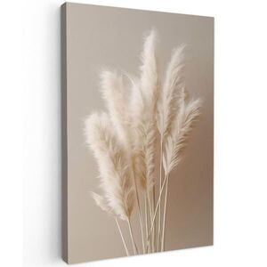 MuchoWow OBRAZ NA PLÁTNĚ Pampová tráva - Plumes - Pastelová - Bílá 20x30 cm obraz