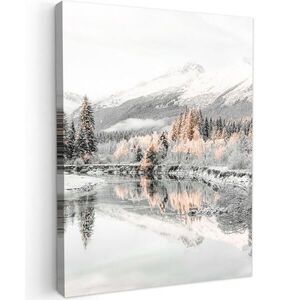 MuchoWow OBRAZ NA PLÁTNĚ Příroda - Zima - Stromy - Hory - Sníh 30x40 cm obraz