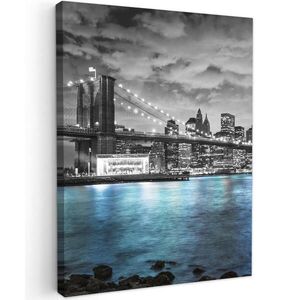 MuchoWow OBRAZ NA PLÁTNĚ New York - panorama - město - modrá 30x40 cm obraz