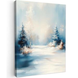 MuchoWow OBRAZ NA PLÁTNĚ Les – Zima – Příroda – Abstrakt – Sníh 60x80 cm obraz