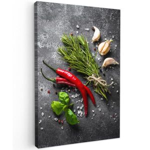 MuchoWow OBRAZ NA PLÁTNĚ Pepř - Bylinky - Koření - Beton 40x60 cm obraz