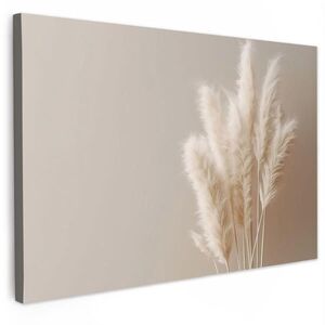 MuchoWow OBRAZ NA PLÁTNĚ Pampová tráva - Plumes - Pastelová - Bílá 60x40 cm obraz