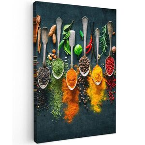 MuchoWow OBRAZ NA PLÁTNĚ Bylinky - koření - lžíce 40x60 cm obraz
