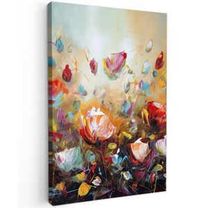 MuchoWow OBRAZ NA PLÁTNĚ Květiny - Umění - Příroda - Olejomalba 80x120 cm obraz