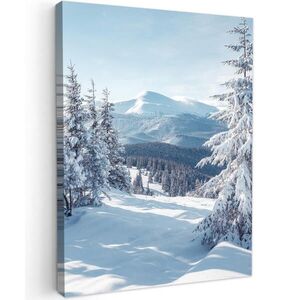MuchoWow OBRAZ NA PLÁTNĚ Zimní krajina - Příroda - Hory - Stromy - Sníh 60x80 cm obraz