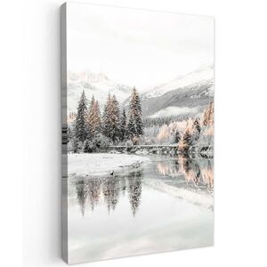 MuchoWow OBRAZ NA PLÁTNĚ Příroda - Zima - Stromy - Hory - Sníh 20x30 cm obraz