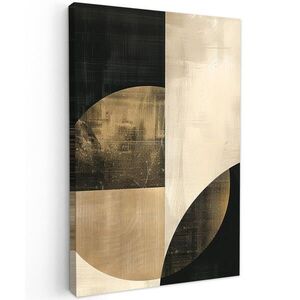 MuchoWow OBRAZ NA PLÁTNĚ Abstraktní - Geometrické tvary - Černá - Zlatá 80x120 cm obraz