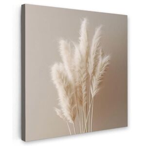 MuchoWow OBRAZ NA PLÁTNĚ Pampová tráva - Plumes - Pastelová - Bílá 20x20 cm obraz