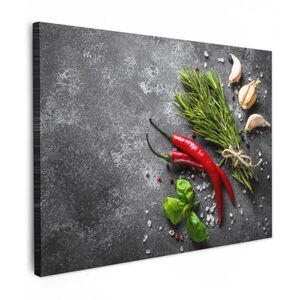 MuchoWow OBRAZ NA PLÁTNĚ Pepř - Bylinky - Koření - Beton 40x30 cm obraz