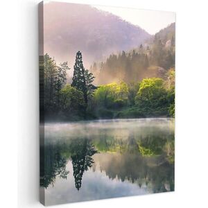 MuchoWow OBRAZ NA PLÁTNĚ Příroda - Stromy - Hory - Jezero - Voda 60x80 cm obraz