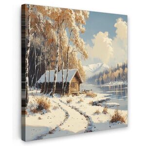 MuchoWow OBRAZ NA PLÁTNĚ Zima - Sníh - Home - Příroda 50x50 cm obraz