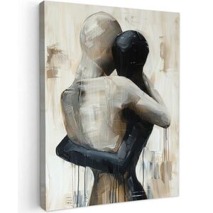 MuchoWow OBRAZ NA PLÁTNĚ Abstraktní - Láska - Černobílé - Moderní 60x80 cm obraz