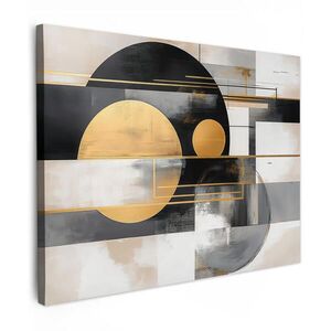 MuchoWow OBRAZ NA PLÁTNĚ Abstraktní - Zlato - Stříbro - Tvary - Estetické - Moderní 40x30 cm obraz