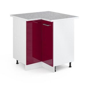 Vicco UNIVERZÁLNÍ ROHOVÁ SKŘÍŇ R-Line Bordó červená vysoký lesk 75.6 cm s dvířky, s pracovní deskou obraz