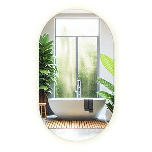 TULUP ZRCADLO Ovalné 80x46 cm LED 4000K neutrální světlo obraz