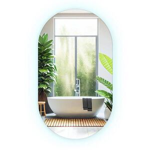 TULUP ZRCADLO Ovalné 80x46 cm LED 6000K studené světlo obraz