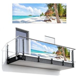 MuchoWow BALKONOVÁ ZÁSTĚNA Pláž - moře - palmy 300x110 cm obraz