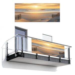 MuchoWow BALKONOVÁ ZÁSTĚNA Pláž - duny - západ slunce 300x120 cm obraz
