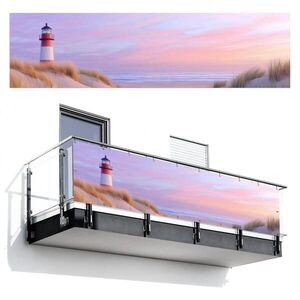 MuchoWow BALKONOVÁ ZÁSTĚNA Maják - duny - západ slunce 300x80 cm obraz