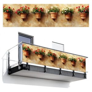 MuchoWow BALKONOVÁ ZÁSTĚNA Květináče - Nástěnné - Vintage 300x85 cm obraz