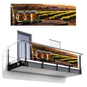 MuchoWow BALKONOVÁ ZÁSTĚNA Pivo - Chmel - Krajina 300x100 cm obraz