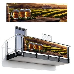 MuchoWow BALKONOVÁ ZÁSTĚNA Pivo - Chmel - Krajina 300x90 cm obraz