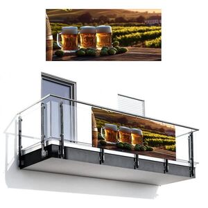 MuchoWow BALKONOVÁ ZÁSTĚNA Pivo - Chmel - Krajina 200x90 cm obraz