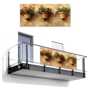 MuchoWow BALKONOVÁ ZÁSTĚNA Květináče - Nástěnné - Vintage 200x90 cm obraz