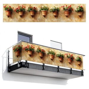 MuchoWow BALKONOVÁ ZÁSTĚNA Květináče - Nástěnné - Vintage 500x110 cm obraz