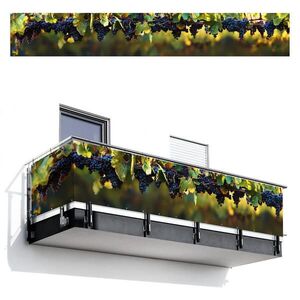 MuchoWow BALKONOVÁ ZÁSTĚNA Hrozny - Víno - Příroda - Zelená 500x80 cm obraz