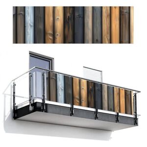 MuchoWow BALKONOVÁ ZÁSTĚNA Dřevo - prkna - smíšená 300x90 cm obraz