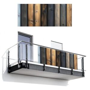 MuchoWow BALKONOVÁ ZÁSTĚNA Dřevo - prkna - smíšená 300x120 cm obraz