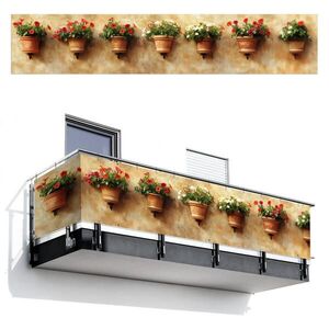 MuchoWow BALKONOVÁ ZÁSTĚNA Květináče - Nástěnné - Vintage 500x100 cm obraz