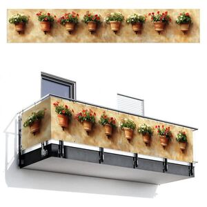 MuchoWow BALKONOVÁ ZÁSTĚNA Květináče - Nástěnné - Vintage 500x90 cm obraz