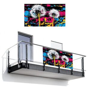 MuchoWow BALKONOVÁ ZÁSTĚNA Street art - Barevné - Nástěnné 200x110 cm obraz