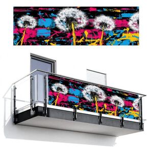 MuchoWow BALKONOVÁ ZÁSTĚNA Street art - Barevné - Nástěnné 300x95 cm obraz