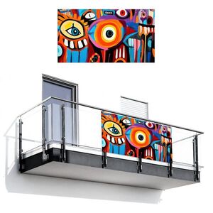 MuchoWow BALKONOVÁ ZÁSTĚNA Abstraktní - Obličej - Barevné 200x110 cm obraz
