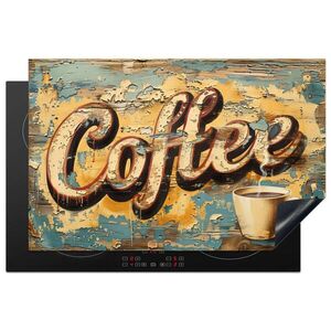 MuchoWow KRYT NA INDUKČNÍ DESKU Káva - Vintage - hnědá - šálek 80x52.2 cm obraz