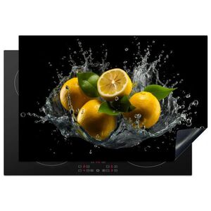 MuchoWow KRYT NA INDUKČNÍ DESKU Citron - Ovoce - Žlutá - Černá 77x51 cm obraz