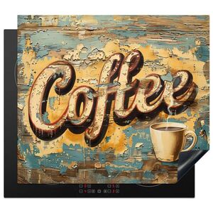 MuchoWow KRYT NA INDUKČNÍ DESKU Káva - Vintage - hnědá - šálek 57.6x51.6 cm obraz