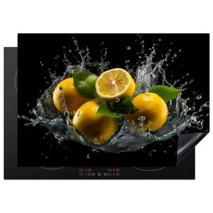 MuchoWow KRYT NA INDUKČNÍ DESKU Citron - Ovoce - Žlutá - Černá 75x52 cm obraz